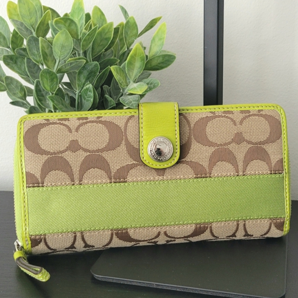Coach Brown and Green Wallet